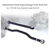 Image de Ensemble de bras de liaison de liaison de direction en aluminium pour voitures axiales scx10 1/10 rc rock crawler noir
