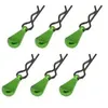 Image de 6pcs set clips de corps + support en aluminium pour modèles rc 1/10 à 1/18 vert