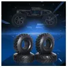 Image de 128mm pneu de roue en caoutchouc de 2,2 pouces pour 1/10 rc rock crawler scx10 d90 trx-4 noir