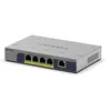 Image de NETGEAR GS105P - Commutateur - non géré - 1 x 10/100/1000 + 4 x 10/100/1000 (PoE+) - de bureau, fixation murale - PoE+ (63 W)