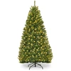 Image de CostwaySapin de Noël Artificiel 150cm Arbre de Noël, Lumières LED multicolore, Pied en Métal 40cm, en PVC, Vert
