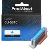 Image de Marque propre PrintAbout Cartouche d'encre CLI-531C Cyan Convient pour Canon