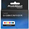 Image de Cartouche compatible Canon GI-53BK/C/M/Y/GY/R - 6 couleurs - Multipack