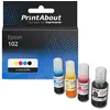 Image de Marque propre PrintAbout Cartouche d'encre 102 (T03R14/24/34/440) 4 couleurs Multipack Convient pour Epson