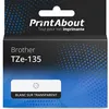 Image de Ruban compatible Brother TZe-135 - (12 mm) - Blanc sur transparent