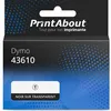 Image de Ruban compatible Dymo 43610 (S0720770) - (6 mm) - Noir sur transparent
