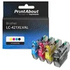 Image de Cartouche compatible Brother LC-421XLVAL - 4 couleurs - Grande capacité - Multipack
