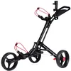 Image de chariot de golf à 3 roues giantex pliable noir, avec porte-parapluie,porte-tee en aluminium,frein au pied,poignée rembourrée ajustable