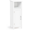 Image de CostwayArmoire de Salle de Bains avec Etagère Réglable en Hauteur et 1 Porte pour Toilettes en Bois 30x30x80cm Blanc