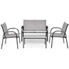 Image de Salon de jardin Giantex pour 4 Personnes 80cm × 45cm × 37cm Gris