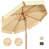 Image de CostwayParasol Inclinable  300x253CM avec Manivelle Anti-UV Protection Solaire Toile Polyester Imperm ©able   Rabats Beige