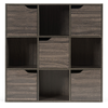 Image de CostwayBibliothèque de Rangement Cube de Rangement 5 avec Portes 90 x 29 x 90 cm Gris