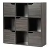 Image de Giantex Bibliothèque de Rangement, Cube de Rangement 4 Ouvert et 5 Fermé, Idéal pour Salon, Chambre, Entrée Etc. 90 x 29 x 90 cm, Gris Foncé