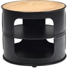 Image de CostwayTable Basse Ronde avec Structure en Métal Inclus Etagères de Rangement à 3 Niveaux Style Industriel