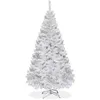 Image de Sapin de Noël Arbre de Noël Artificiel pour Décoration de Noël Matériau PVC avec Pied en Métal Blanc 1.8M