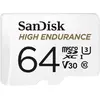 Image de Sandisk High Endurance (64 Go, microSDXC, U3, UHS-I), Carte mémoire, Blanc