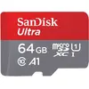 Image de SANDISK Carte MicroSDXC Ultra 140 Mo de 64 Go uniquement (64 Go, microSDXC, U1, UHS-I), Carte mémoire, Rouge, Gris