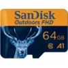 Image de SanDisk Outdoors FHD MicroSDXC UHS-I Card with SD Adapter - 64GB Single Pack MicroSD Card - SDSQUNR-064G-GN6VA