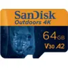 Image de SanDisk Outdoors 4K MicroSDXC UHS-I Card with SD Adapter - 64GB MicroSD Card - SDSQXAH-064G-GN6VA