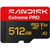 Image de Sandisk Extreme Pro (512 Go, microSDHC, microSDXC, U3, UHS-I), Carte mémoire, Rouge, Noir, Or
