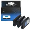 Image de Marque propre PrintAbout Cartouche d'encre 711 (CZ134A) Cyan Multipack Convient pour HP