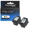 Image de PG-560XL / CL-561XL Cartouche d'encre compatible Canon Noir + Multipack 3 couleurs Haute Capacité