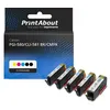 Image de Cartouche compatible Canon PGI-580/CLI-581 BK/CMYK - 5 couleurs - Multipack
