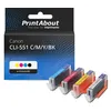 Image de Cartouche compatible Canon CLI-551 C/M/Y/BK - 4 couleurs - Multipack