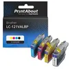 Image de Cartouche compatible Brother LC-121VALBP - 4 couleurs - Multipack