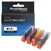 Image de Cartouche compatible Canon CLI-571BK/C/M/Y - 4 couleurs - Multipack
