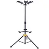 Image de Hercules Stands Stand de guitare triple (Contrebasse, Guitare, Guitare électrique), Pied + support pour instrument, Noir