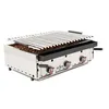 Image de Barbecue à Gaz avec Pierre Volcanique et Grille Inoxydable Côtelée Réglable - Arilex - - Acier inoxydable6 brûleurs 370x600x260mm