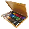 Image de Pastels carrés coffret en bambou 84 pièces