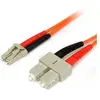 Image de StarTech Câble à fibre optique .com de 2 m - Multimode duplex 62,5/125 - LSZH - LC/SC - OM1 - LC vers SC... (2 m), Câble réseau
