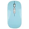 Image de Souris de jeu USB optique sans fil 2.4GHz silencieuse rechargeable 1600DPI pour PC-bleu