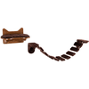 Image de CostwayArbre à Chat Mural en Bois avec Couchage et Escalier Pont à 9 Étapes 123 x 20 x 17 CM Charge max : 10KG Marron