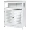 Image de meuble de rangement pour salle de bains, giantex,blanc meuble sur pieds en bois avec placard 2 portes
