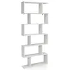 Image de Bibliothèque/étagère de rangement à 6 niveaux-80x23x191 cm de style industriel en forme de s pour salon chambre blanc