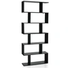Image de CostwayBibliothèque/Étagère de Rangement à 6 Niveaux-80x23x191 CM de Style Industriel en Forme de S pour Salon Chambre Noir