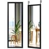 Image de CostwayMiroir Mural Suspendu Miroir de Porte 120 x 37 CM avec Crochets de Suspension pour Chambre Salon Vestiaire Noir