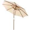 Image de CostwayParasol Inclinable Ø2,7m Toile Polyester Imperméable avec Cordon de Serrage 8 Baleines Ventilation pour Jardin Cour Beige