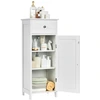 Image de CostwayMeuble de Salle de Bain sur Pieds avec 1 Porte Tiroir 2 Étagères Réglables et Dispositif Anti-Dumping 35x30x87,5CM Blanc