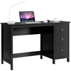 Image de CostwayBureau Informatique Table d'Ordinateur 120 x 50 x75 cm Spacieux avec 3 Tiroirs Style Moderne Coloris Noir