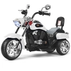 Image de CostwayMoto Électrique Scooter 3 Roues pour Enfants 6V 3 Km/h Effet Sonore et Lumineux 3 Ans + Style de Chopper Blanc