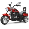Image de CostwayMoto Électrique Scooter 3 Roues pour Enfants 6V 3 Km/h Effet Sonore et Lumineux 3 Ans + Style de Chopper Rouge