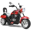 Image de moto électrique scooter giantex, 3 roues pour enfants, rouge, 6V 3 Km/h effet sonore et lumineux, 3 ans + style de chopper