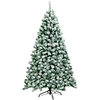 Image de CostwaySapin de Noël Artificiel 180 cm Sapin Enneigé avec 250 Lumières LED 928 Rameaux et Support Métallique Pliable