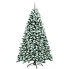Image de Sapin de noël artificiel 180 cm sapin enneigé avec 250 lumières led 928 rameaux et support métallique pliable