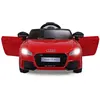 Image de voiture audi TTRS electrique giantex pour enfants, rouge,12V max. 5 Km/h, double porte avec télécommande 2.4G,2 moteurs , mp3, lumières LED