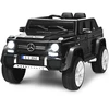 Image de CostwayVoiture Eléctrique 12 V pour Enfants 2 Place avec Lumières LED port AUX USB Télécommande Parentale de 3 à 8 Ans Noir
